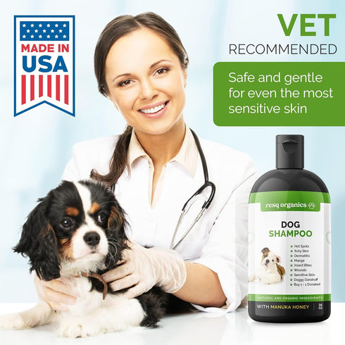 Hypoallergenic Dog Shampoo, Cleans and Soothes Dry Flakey Skin, Reduce Dandruff, Shedding, Calms Itching, Scratching