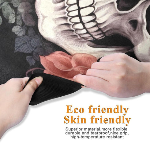 Skull Yoga Mat for Women Men 71" x 26" Non Slip Exercise & Fitness Mat with Storage Bag
