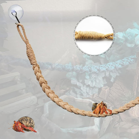 2 Pack 25.6" Hanging Hermit Crab Rope Ladder, Climbing Toys, Reptile Vines for Tank Terrarium Habitat Decor