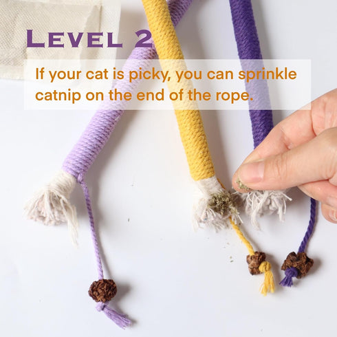 Fokauiwo 3 Pack 1 Cat Toys for Indoor Cats, Kitten Toys for Indoor Kittens, Catnip Rope Chew Toys for Teeth Cleaning