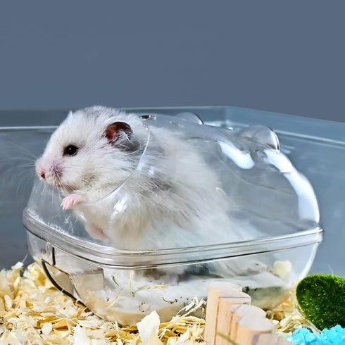 Hamster Sand Bath Container with Cleaning Scoop, Large Sand Bath Box, Perfect for Dwarf and Syrian Hamsters