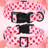 ARING PET Valentine's Day Dog Collar, Cute Cotton Heart Adjustable Pink Collar for Girl Puppy with Quick Release Buckle