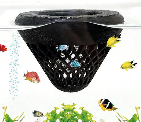 Generic 3D Hammock Printed Floating Cone Betta Fish Rest Area, Flower Pot Design, Multifunctional and Feeding Ring |