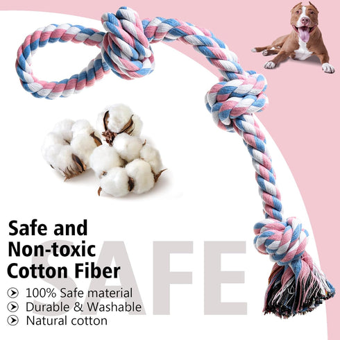 Indestructible Dog Rope Toys, Tough Chew Toys for Aggressive Chewers, Dental Cleaning Tug of War Toy