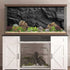 Stone Aquarium Background, Underwater Black Rock Fish Tank Background Rocky Terrarium Background, Polyester Background with 6 EVA Double-Sided Tapes 36x18 inches/90x45