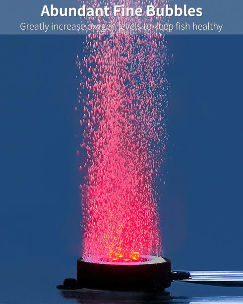 Uniclife Aquarium Volcano Ornament Kit, Realistic Resin Decoration with Air Stone Bubbler & Red LED Light