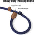 Mile High Life Slip Leads for Dogs | Heavy Duty 4 Feet No Pull Training Leash with Leather Tip | Navy