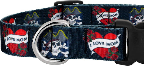 Country Brook Petz Deluxe I Love Mom Dog Collar, Attitude Collection with Untamed Designs (5/8 Inch, Small)