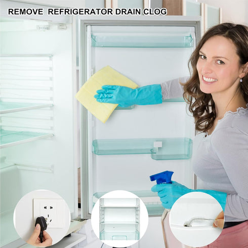 72 Inches Flexible Nylon Drain Brush for Cleaning Sunroof, Refrigerator, Aquarium Filter, White