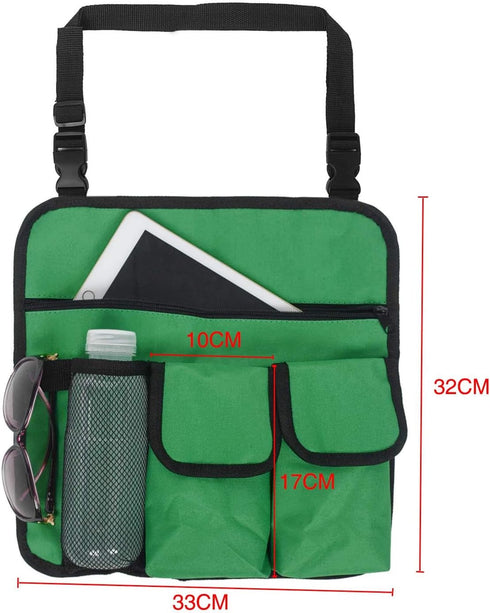 4 Heavy Duty Oxford Chair Armrest Organizer Waterproof Beach Chair Hanging Storage Pouch Snack Bag with Pockets
