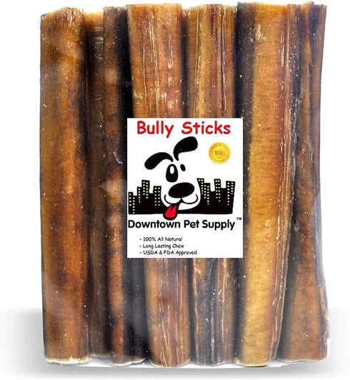 Downtown Pet Supply Bully Sticks for Dogs, 6", 5-Pack, Jumbo, Low Odor Chews