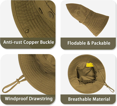 Sun Hats for Men and Women, Bucket Hat with UPF 50+ UV Protection, Boonie Hat for Safari, Fishing, Hiking, Garden, Beach