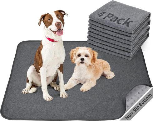 Washable Pee Pads for Dogs - 24x36, 4 Pack Reusable Whelping Pads, Non-Slip Training Mats for Potty, Playpen, Crate
