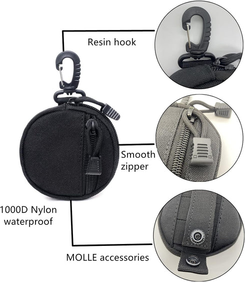 Small EDC Pouch EDC Bag Molle Pouch Tactical Wallet, Molle Accessories, Coin Pouch Coin Purse, Key Case, Tactical Keychain Pouch, Earphone Case, Military Gear Waterproof