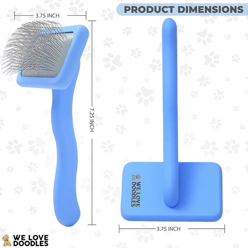 Pack 16 oz We Love Doodles Small Slicker Brush & Lavender Detangler Spray - Dog Leave-in Conditioner for Reducing Mats