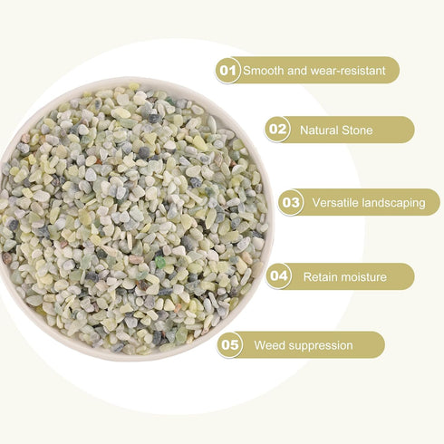 LMtonble 11LB 1/8-3/8inch Jade Color Aquarium Gravel Fish Tank Gravel Pea Gravel for Plants Small Rocks for Indoor