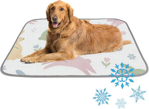 imiBBWQu Cooling Pad Easter Bunny Dog Cooling Pad Washable Pet Ice Mat Dog