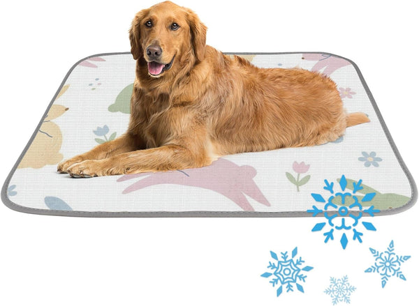 imiBBWQu Cooling Pad Easter Bunny Dog Cooling Pad Washable Pet Ice Mat Dog