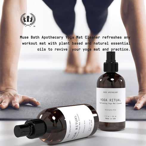 4 oz, Muse Apothecary Yoga Ritual - Aromatic and Refreshing Yoga Mat Cleaner, Infused with Essential Oils - Eucalyptus