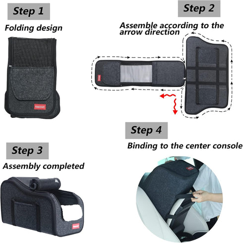 Dog Car Seat Center Console - Portable Booster Seat for Small Pets, Fully Detachable and Washable