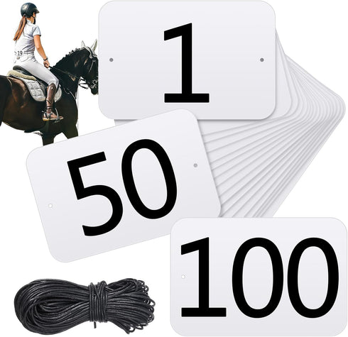 AceOrbit 100 Set PP Rectangular Equestrian Numbers 6.5 x 4.3 Running Bibs Race