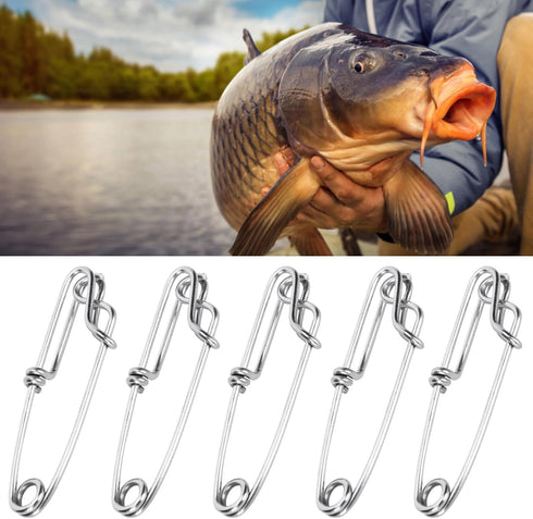 Gsycle 15pcs Tuna Clips, Stainless Steel Fishing Snap Clips Longline Branch Hangers Snap Fishing Accessory Easy On Off