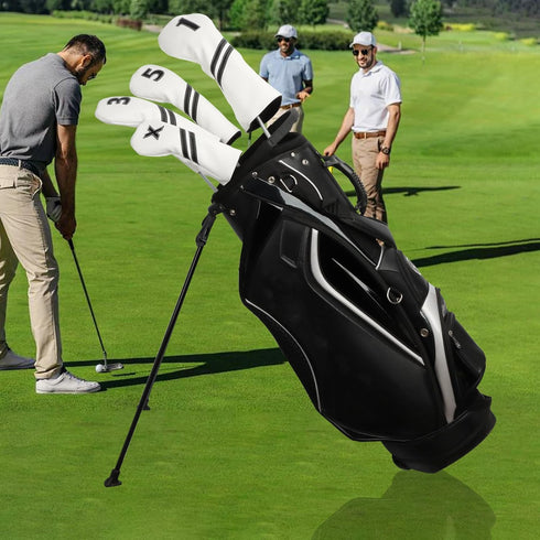 Golf Club Covers, 4pcs or 1pc Golf Head Covers for Woods and Driver Fairway Hybrids for Women Men