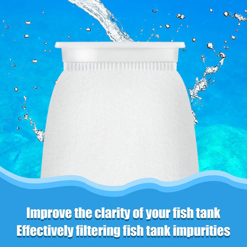 7 Inch Rectangle Filter Sock - 8 Pcs Saltwater Aquarium Filter Bags 200 µm Accessories for Fish Tank