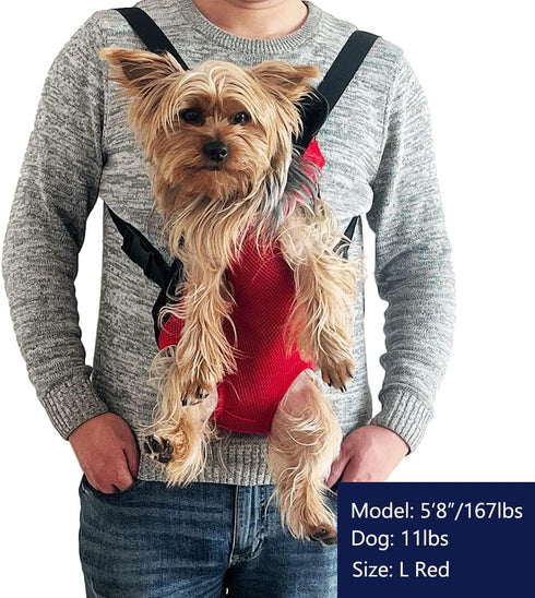 Pet Carrier Backpack, Adjustable Legs Out Front Cat Dog Carrier, Easy-Fit for Hiking Camping, Small Medium Puppies Cats