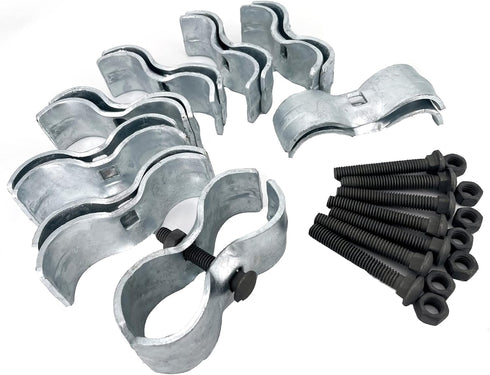 HITTITE 8 Set Dog Kennel Panel Clamps for Chain Link Fence Panel with 1-3/8"/32mm Diameter, Saddle Clamps