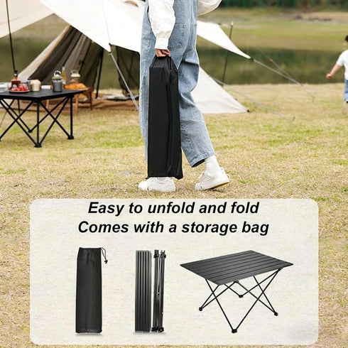 Godely Folding Camping Table,Outdoor Side Table,Carbon Steel Material,Collapsible Table Lightweight with Carry Bag