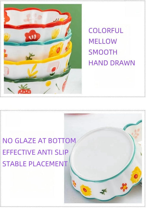 Premium Cat Food Bowl Set of 2, 6” Ceramic Cat Water Bowl, Cute Shallow Weighted Cat Dishes for Indoor Cats