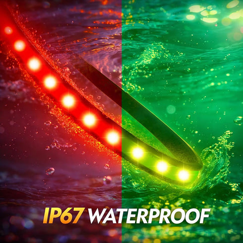 12V, Red and Green Boat Navigation Lights, LED Boat Lights Waterproof, Bow Light for Boats LED Marine Running Light