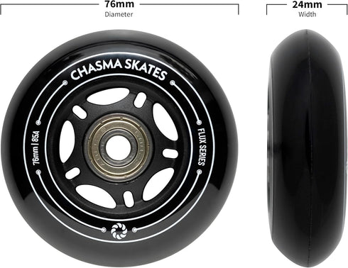 Flux 2 76mm RipStik Wheels 85A for Ripsurf Caster Board, RipStik Wave Board, or Crazy Cart Wheels Replacement, 2 Pack with Bearings