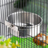 4 Packs Stainless Steel Bird Feeding Dish Cups, 30 oz Bird Feeder for Parrots, Water Food Bowl, Clamp Accessories