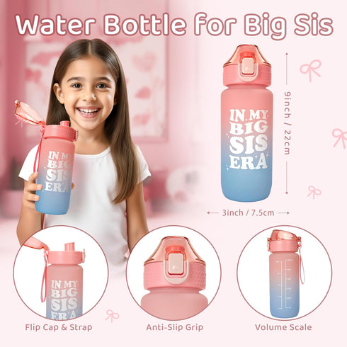 4PCS Set Pack, Big Sister Gifts for Girls Big Sister Gift with Cap, Fanny Water Bottle & Bracelet Birthday Present