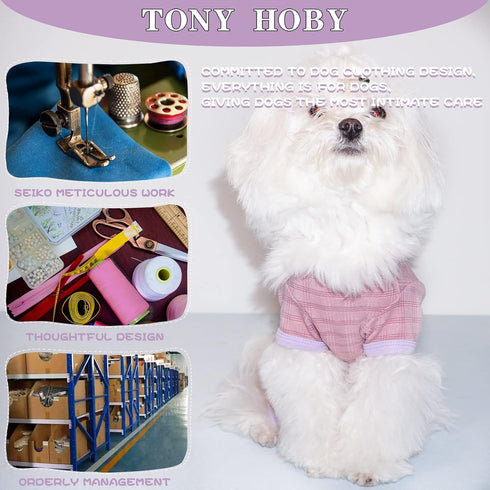 TONY HOBY Dog Pajamas, Recovery Suit for Small Medium Dogs After Surgery, Bean Pink, Size S