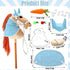 Teyva Daily 9 Pcs DIY Hobby Horse Bridle Kit Include Horses Ear Bonnet Blanket Halter Sugar Cubes Red Green Apples