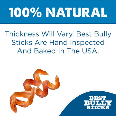 5 Inch 10 Count (Pack 1) Packed, Best Bully Sticks Curly Beef Collagen Sticks - of - Natural, USA Baked and Easily