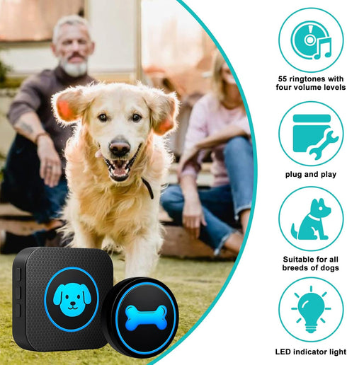 Yoiilifee Training,1000 IP65 60 (2 Dog Doorbell to Go Outside, Smart Wireless Doggie Doorbell for Potty Feet Long Range