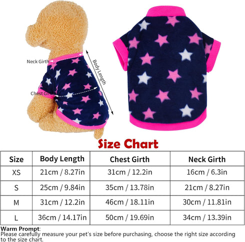4 Pieces Dog Fleece Sweaters - Warm Doggie Sweatshirts for Small Puppies & Cats, Winter Outfits (Large)