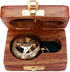 Brass Nautical Compass with Wooden Case - Antique Brass & Copper Sundial Compass for Camping, Hiking, Touring