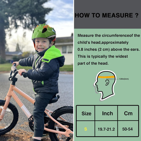 Toddler Helmet Kids Bike Helmet - 3D Dinosaur Design Protective Gear Set for Kids Age 3-8, Safety Certified.