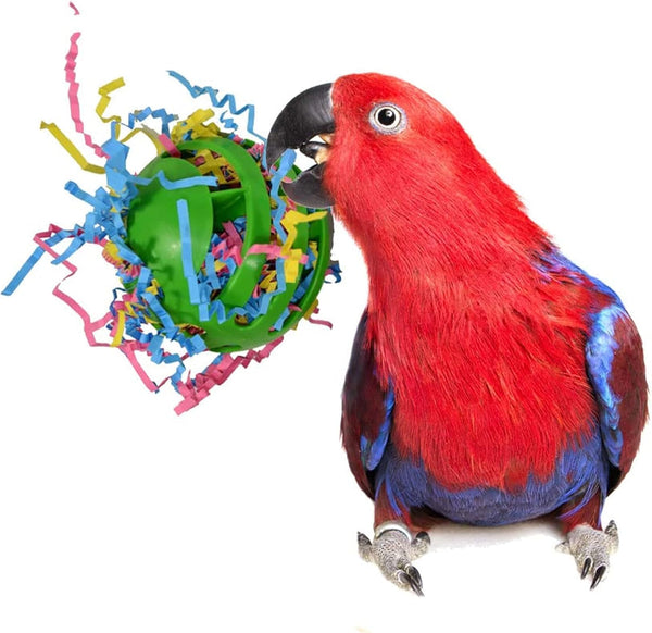 Super Bird Creations SB760 Waffle Ball Stuffers Toy - Colorful Bird Toys with Crinkle Shred, Set of 3