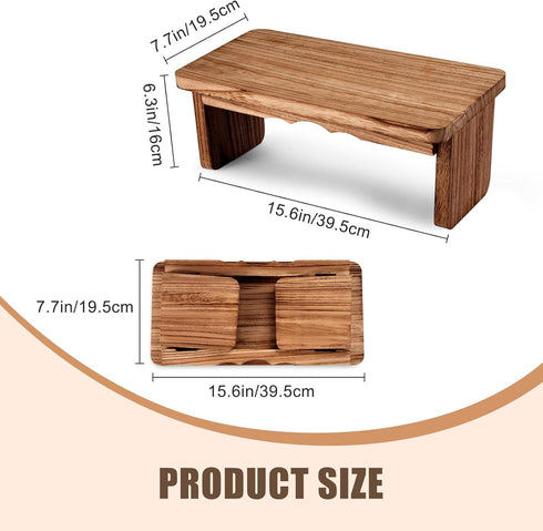 Folding Yoga Meditation Bench - Yoga Kneeling Bench for Adult, Wooden Zen Meditation Stool Kneeling Bench for Yoga