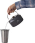 1L Lightweight Black Camping Teapot - Hard-Anodized Aluminum