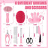 9 Pcs Dog Grooming Brush Kit, Self Cleaning Slicker, Cat Brush, Nail Clippers, Adjustable Strap Scissors (Fresh Color)