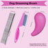 3-Piece Puppy Grooming Kit - Stainless Steel Flea Comb & Soft Bristle Brush for Small Breeds (Pink)