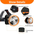 Superbright LED Rechargeable Headlamp, High Power Waterproof Headlight with 2 Light Modes for Hunting Fishing Hiking