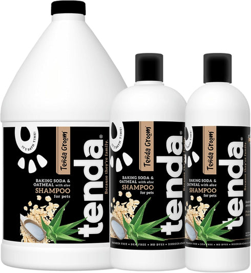 (16oz) Baking Soda & Oatmeal with Aloe Dog Shampoo - Deoderizes and Alleviates Itching - Professional Formula - Tenda